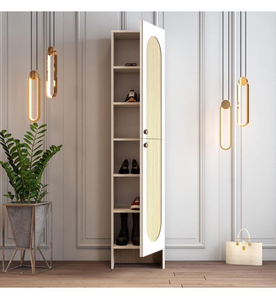 Portemanteau, crème, chêne, 100 % panneau de particules mélaminé