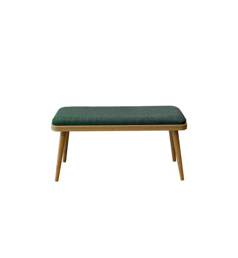 Banc, chêne, vert, 100 % panneau de particules mélaminé, housse : 100 % lin