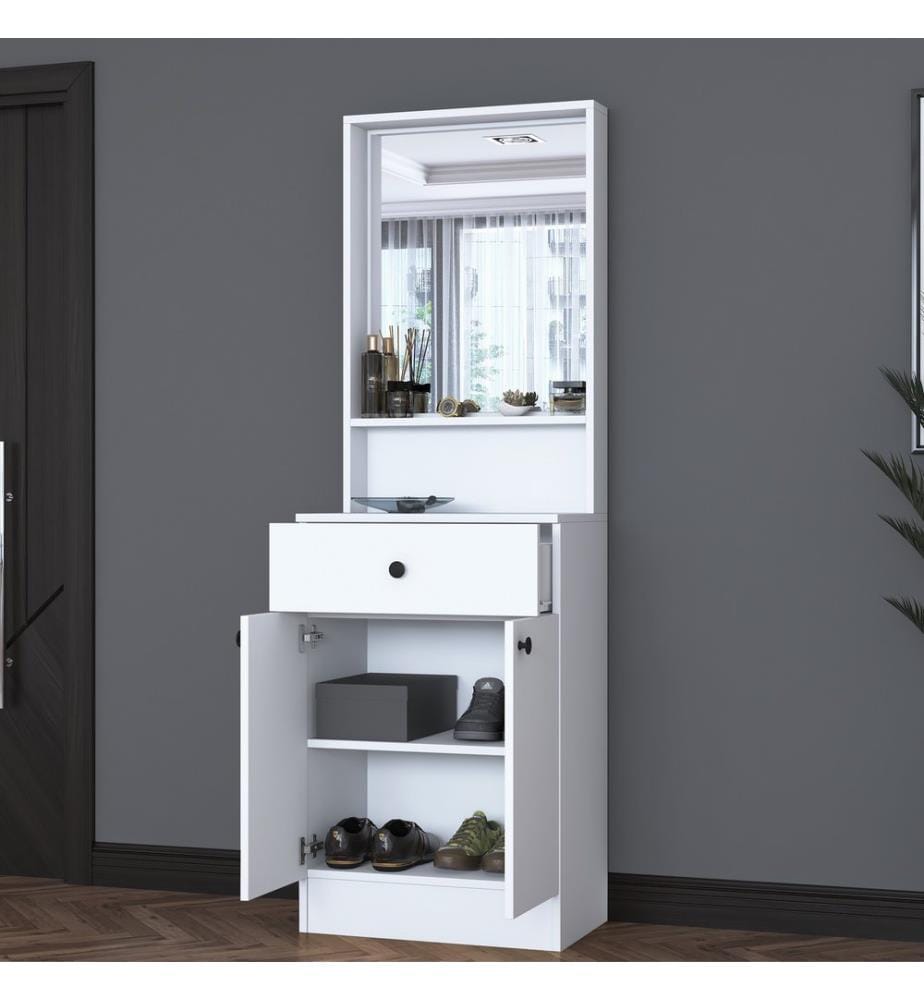Portemanteau, blanc, 100 % panneau de particules de qualité E1 revêtu de mélamine