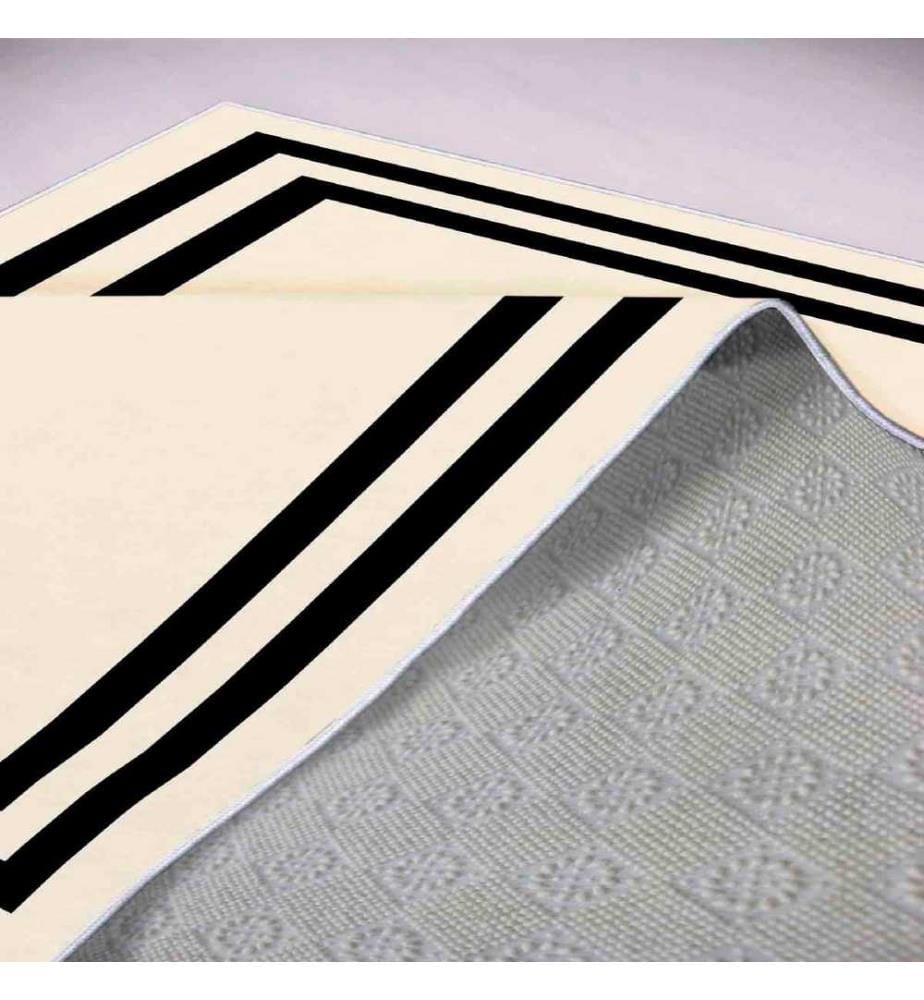 Tapis, beige, noir, 100% polyester, 160 x 230 cm