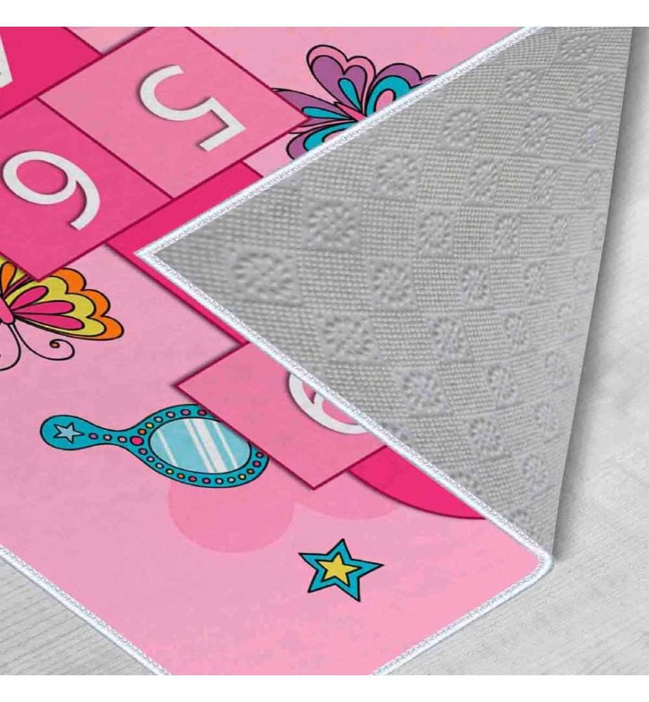 Tapis, rose, bleu, blanc, jaune, 100% polyester, 100 x 300 cm