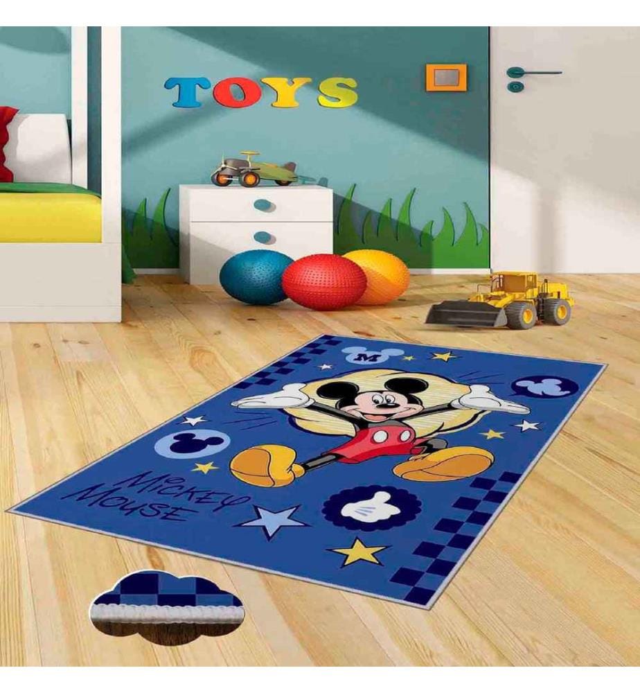 Tappeto, blu navy, giallo, rosso, nero, 100% poliestere, 80 x 300 cm
