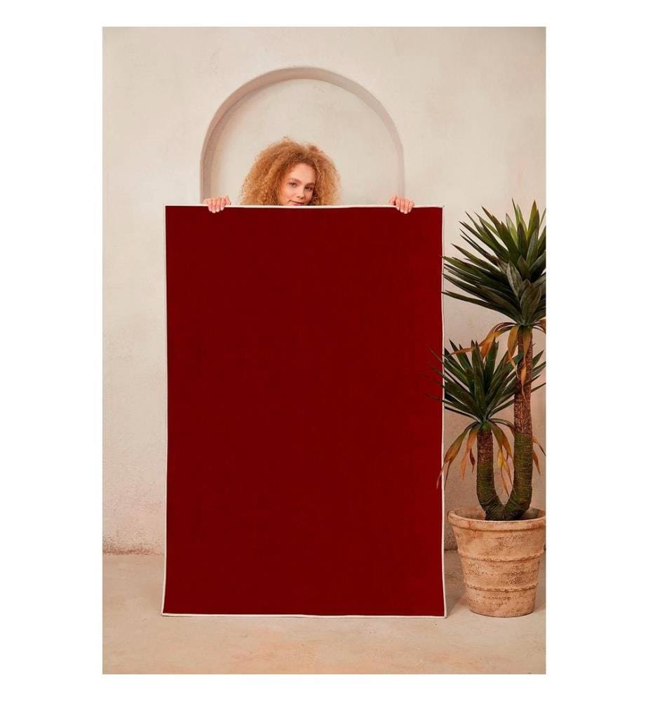 Tappeto, rosso chiaretto, 100% poliestere, 80 x 200 cm