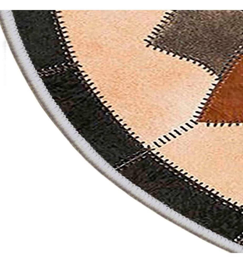 Tappeto, Beige, Visone, Marrone, Nero, 100% poliestere, Diametro: 120 cm