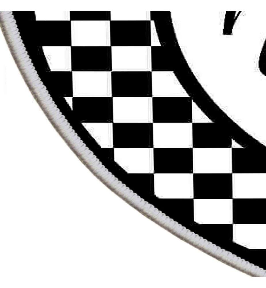Tappeto, Bianco, Nero, 100% poliestere, Diametro: 70 cm