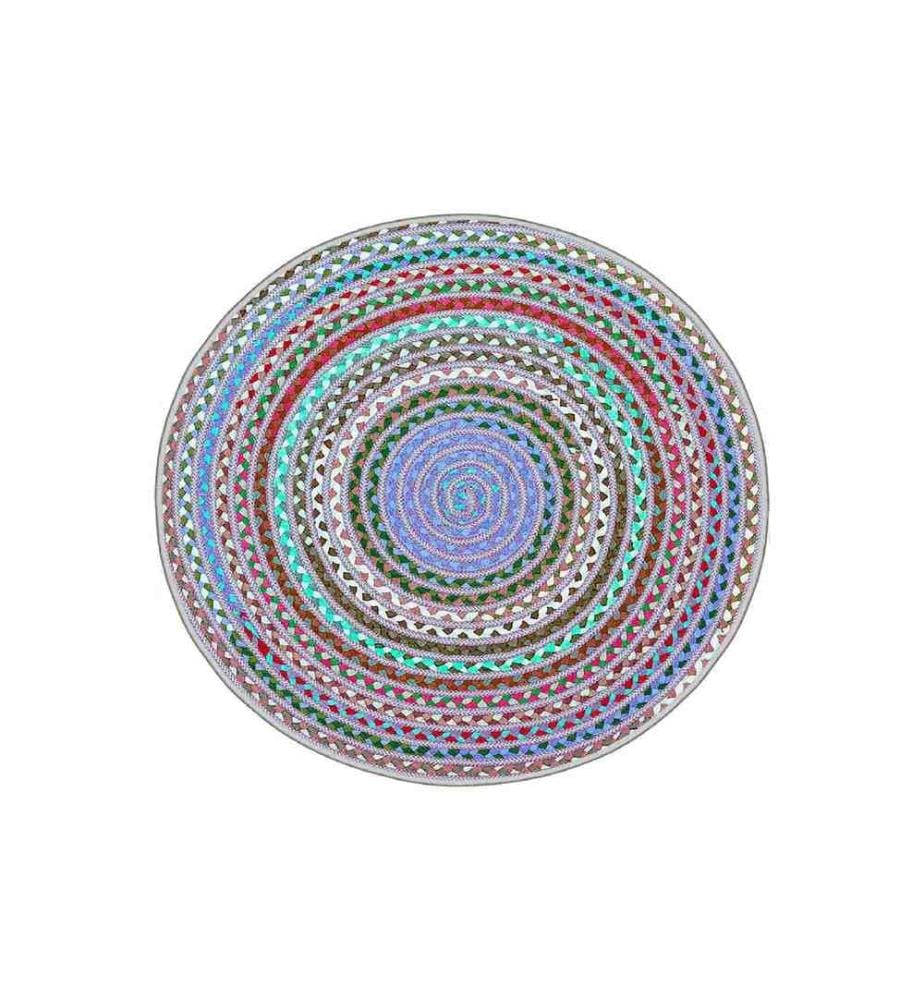 Tappeto, Turchese, Bianco, Visone, Rosso, 100% poliestere, Diametro: 140 cm