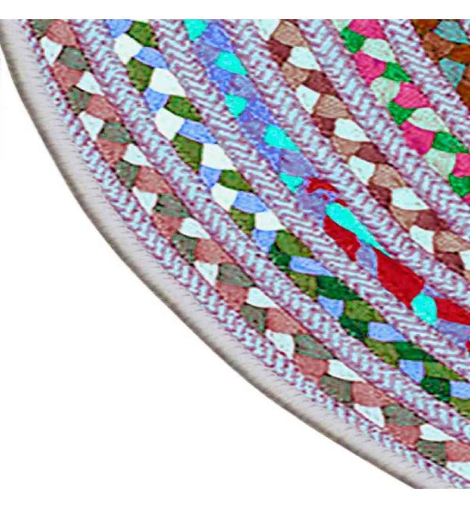 Tappeto, Turchese, Bianco, Visone, Rosso, 100% poliestere, Diametro: 150 cm