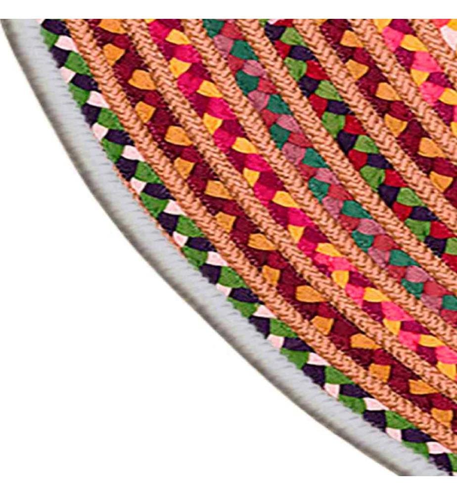Tappeto, Arancione, Rosa, Giallo, Verde, 100% poliestere, Diametro: 100 cm