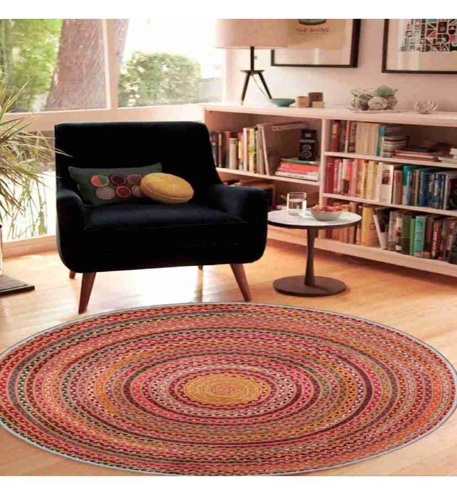 Tappeto, Arancione, Rosa, Giallo, Verde, 100% poliestere, Diametro: 160 cm