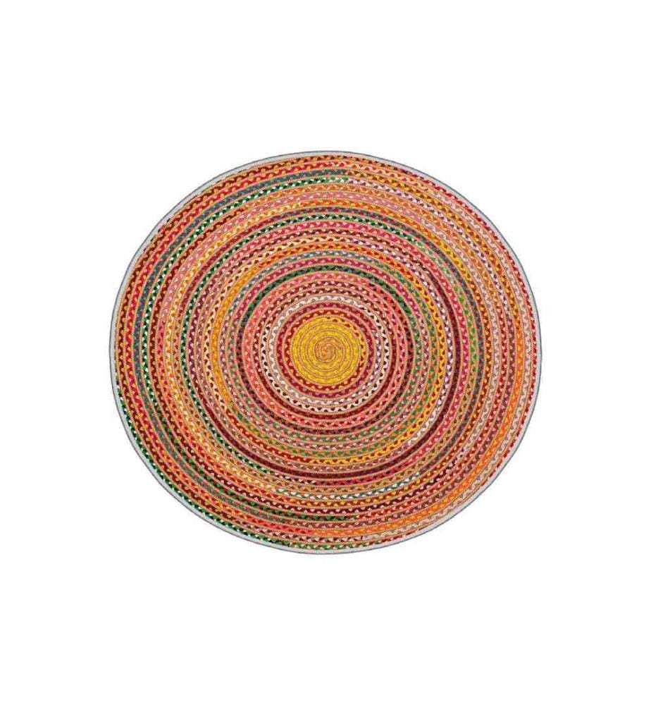 Tapis, orange, rose, jaune, vert, 100% polyester, 130 x 130 cm