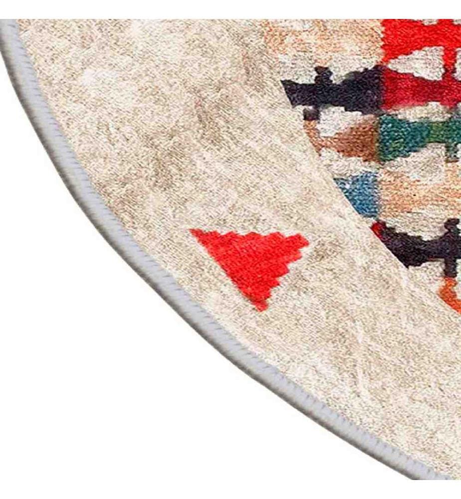 Tappeto, Beige, Verde, Rosso, Nero, 100% poliestere, 60 x 100 cm