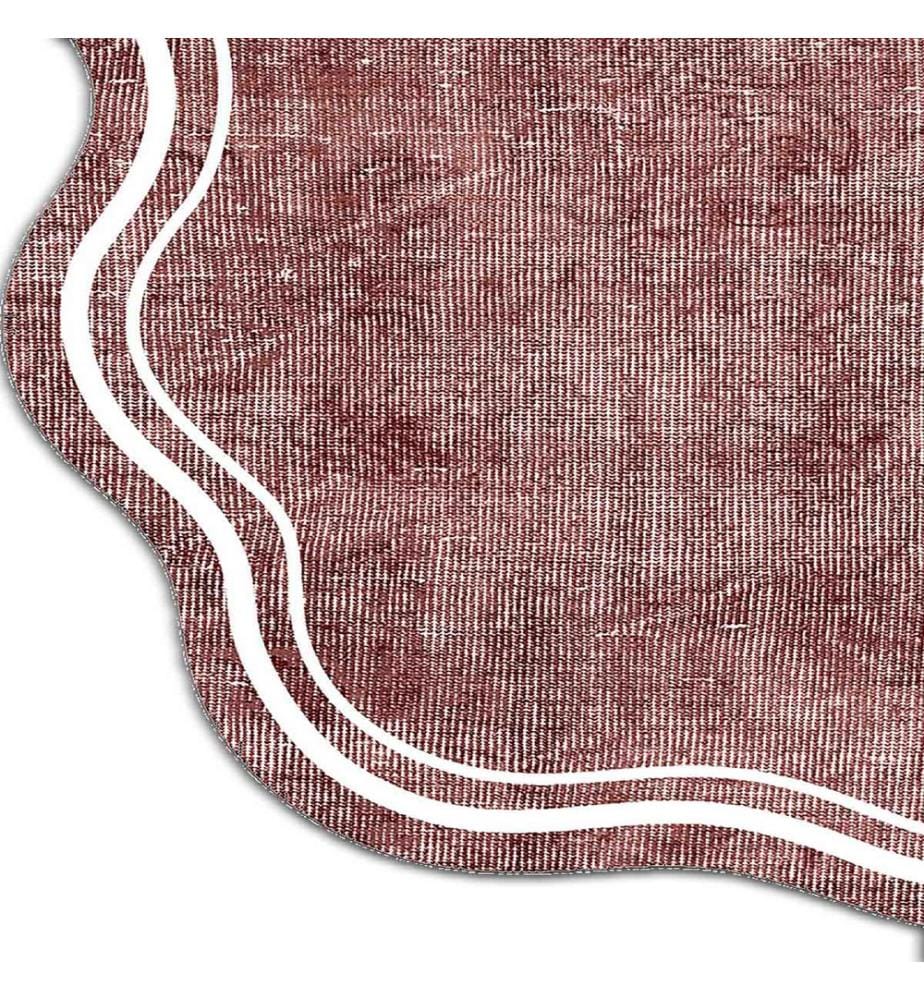 Tappeto, Rosso piastrella, Bianco, 100% poliestere, 100 x 300 cm