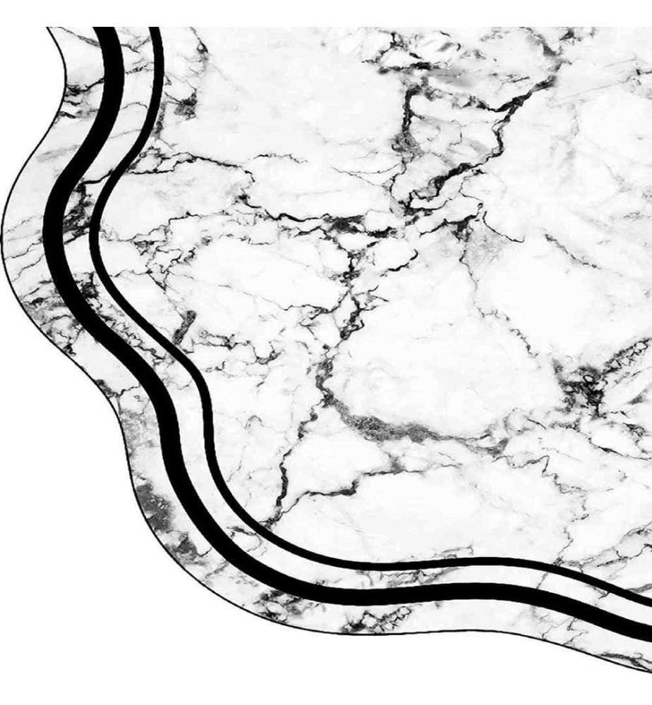 Tappeto, Bianco, Nero, 100% poliestere, 100 x 150 cm
