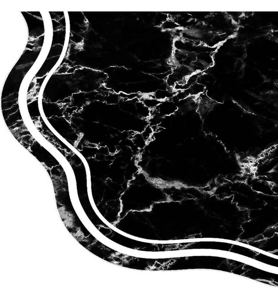 Tappeto, Nero, Bianco, 100% poliestere, 120 x 180 cm