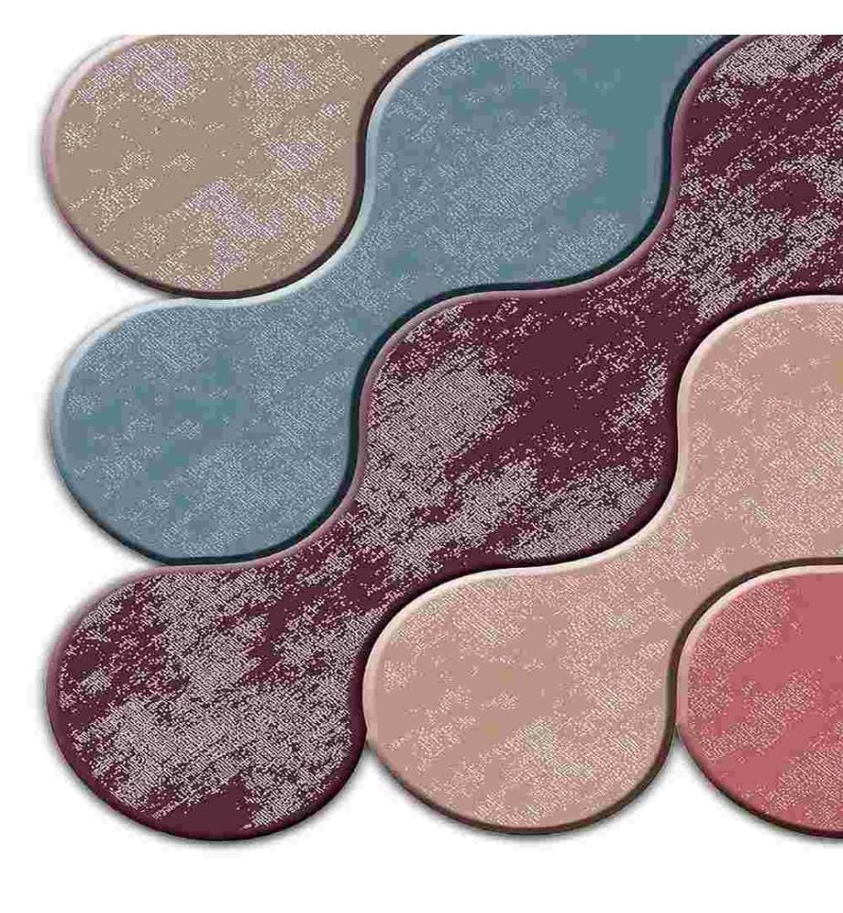 Tappeto, Rosso chiaretto, Salmone, Cipria, Blu, Visone, 100% poliestere, 180 x 280 cm