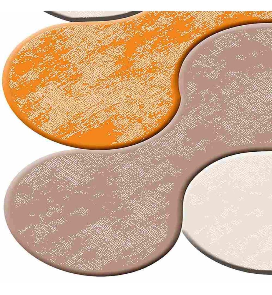 Tappeto, Arancione, Grigio, Marrone, 100% poliestere, 100 x 150 cm