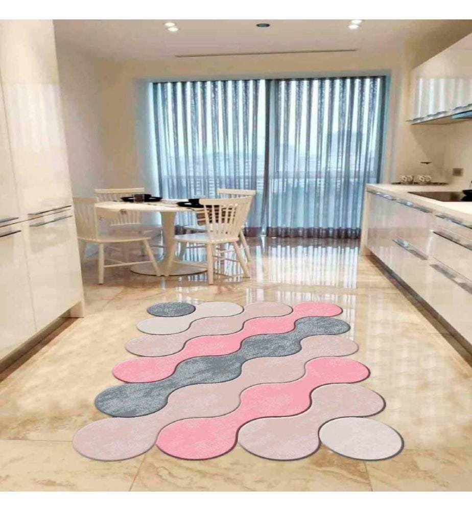 Tappeto, Rosa, Lilla, Grigio, Beige, 100% poliestere, 80 x 120 cm