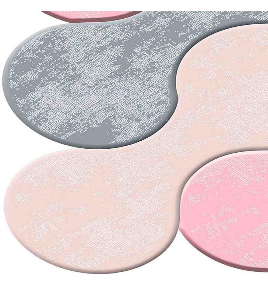 Tappeto, Rosa, Lilla, Grigio, Beige, 100% poliestere, 140 x 220 cm