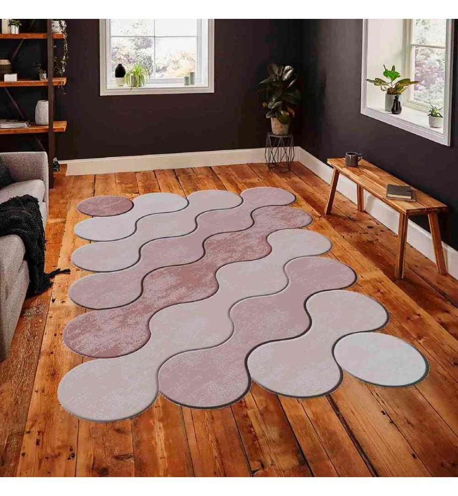 Tapis, rose clair, rose, poudre, 100% polyester, 100 x 200 cm