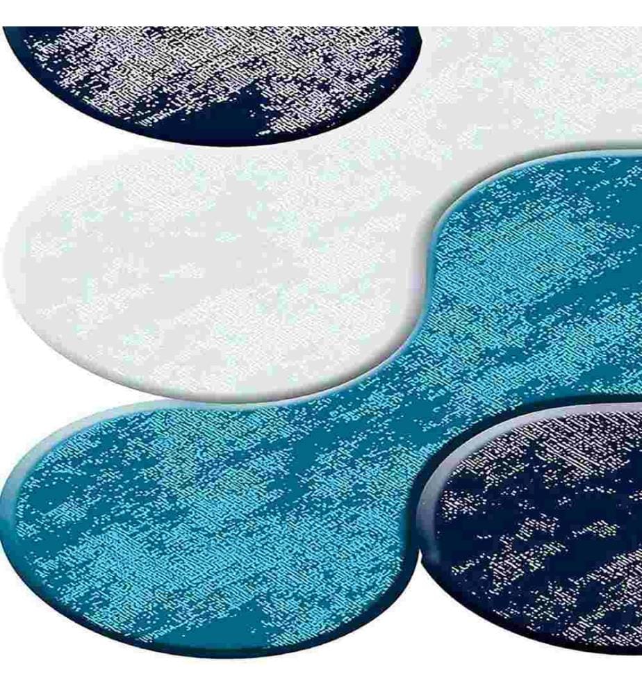 Tappeto, azzurro, turchese, lilla, blu navy, 100% poliestere, 80 x 120 cm