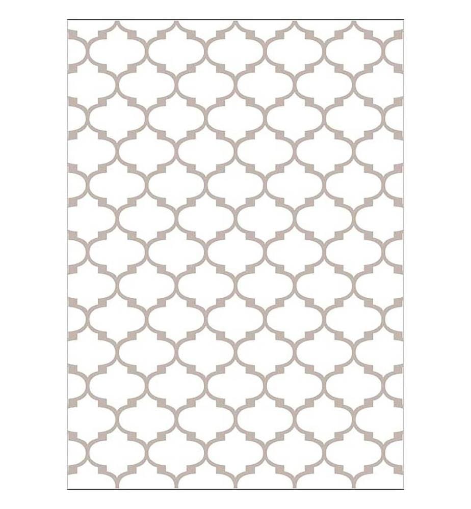 Tappeto, Bianco, Beige, 100% poliestere, 100 x 150 cm
