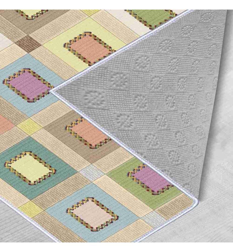 Tapis, Fuchsia, Vert, Bleu, Jaune, Marron, 100% Polyester, 80 x 150 cm
