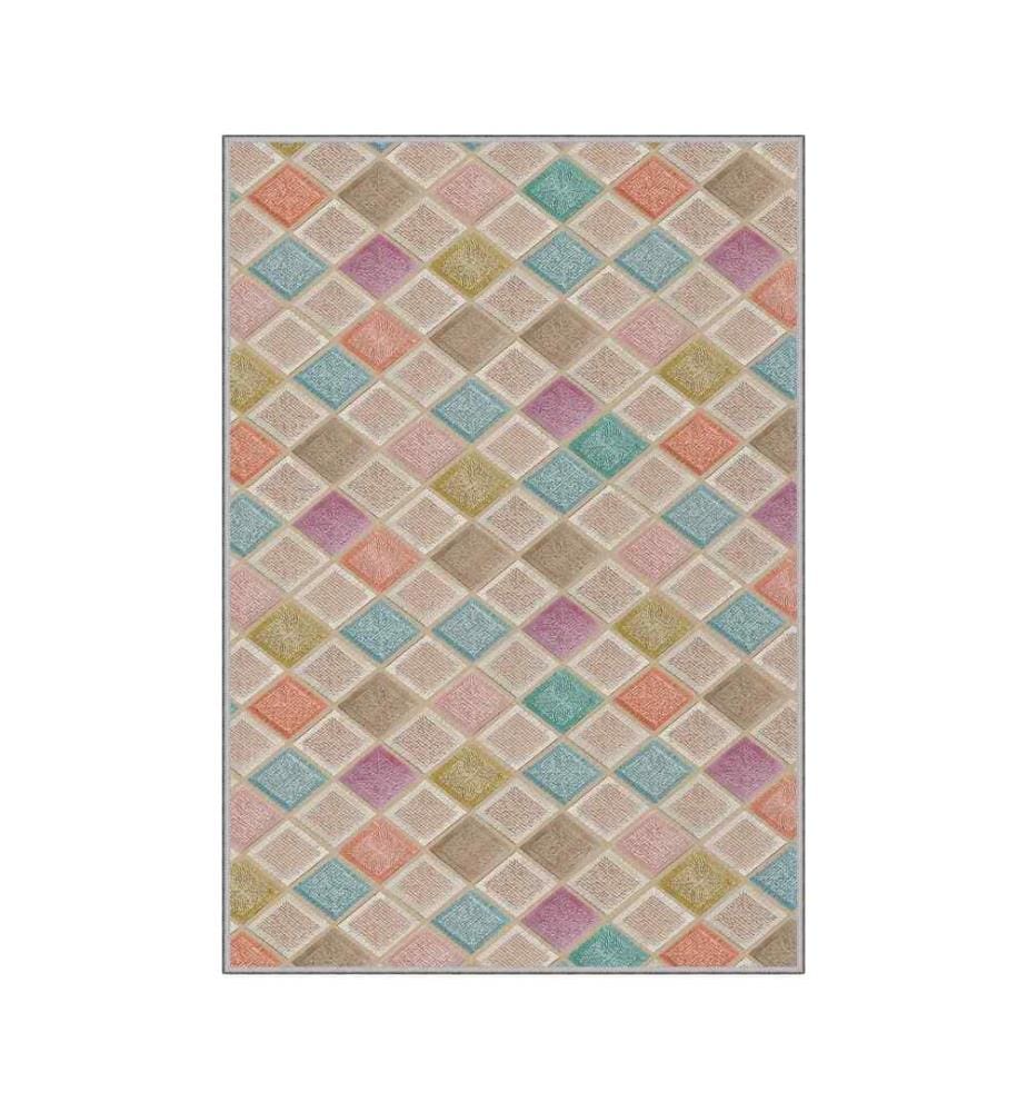 Tappeto, Cipria, Rosa, Salmone, Blu, Visone, 100% poliestere, 80 x 300 cm