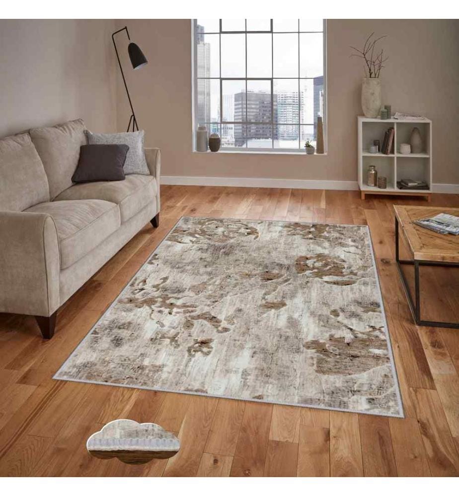 Tappeto, Visone, Crema, 100% poliestere, 60 x 100 cm