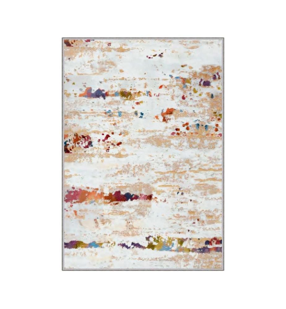 Tappeto, Crema, Beige, Rosso chiaretto, Blu, Marrone, 100% poliestere, 100 x 300 cm
