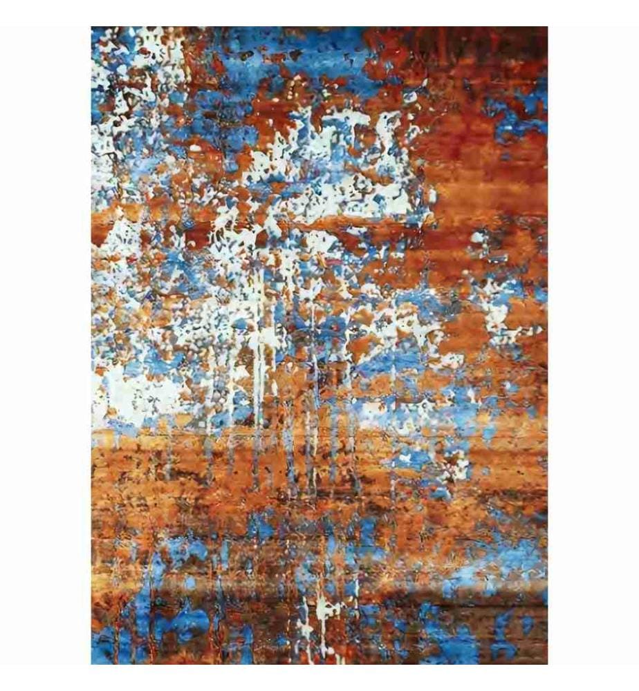 Tappeto, Rosso chiaretto, Arancione, Azzurro, Blu, 100% poliestere, 120 x 180 cm