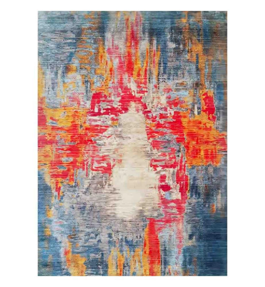 Tappeto, Bianco, Fucsia, Arancione, Blu, Grigio, 100% poliestere, 160 x 230 cm