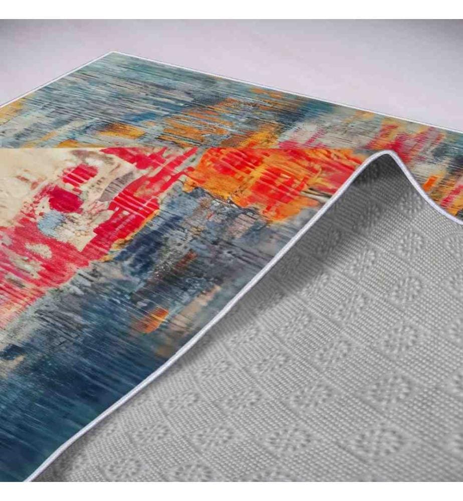 Tappeto, Bianco, Fucsia, Arancione, Blu, Grigio, 100% poliestere, 160 x 230 cm
