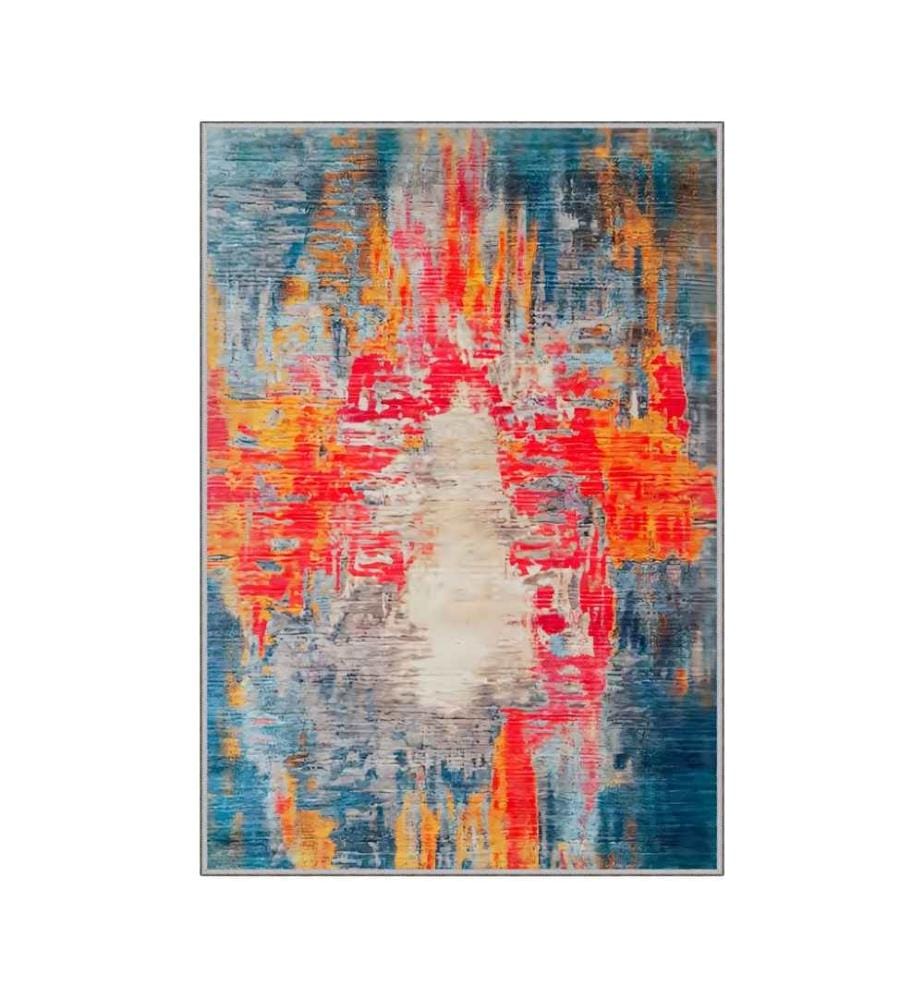 Tappeto, Bianco, Fucsia, Arancione, Blu, Grigio, 100% poliestere, 160 x 230 cm