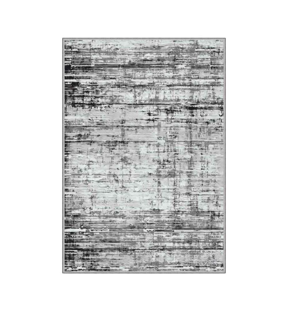 Tappeto, Bianco, Grigio, Nero, 100% poliestere, 80 x 200 cm