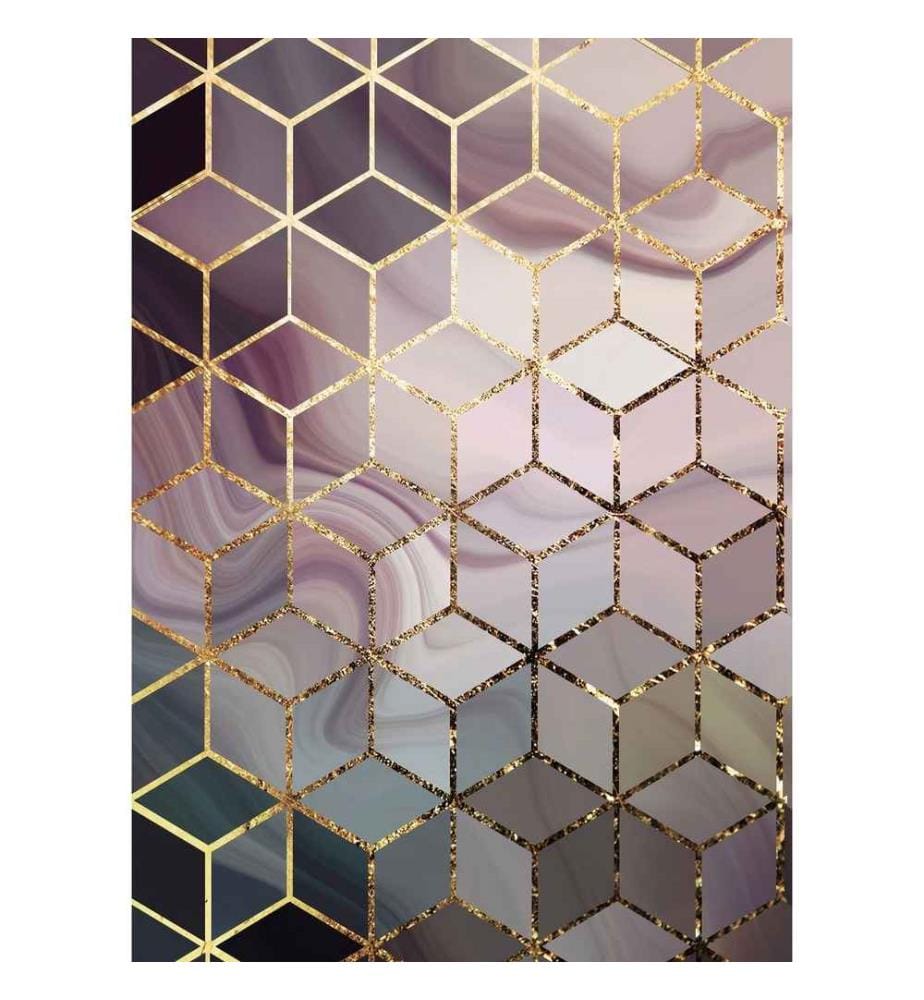 Tappeto, Lilla, Viola, Beige, Crema, Oro, 100% poliestere, 160 x 230 cm