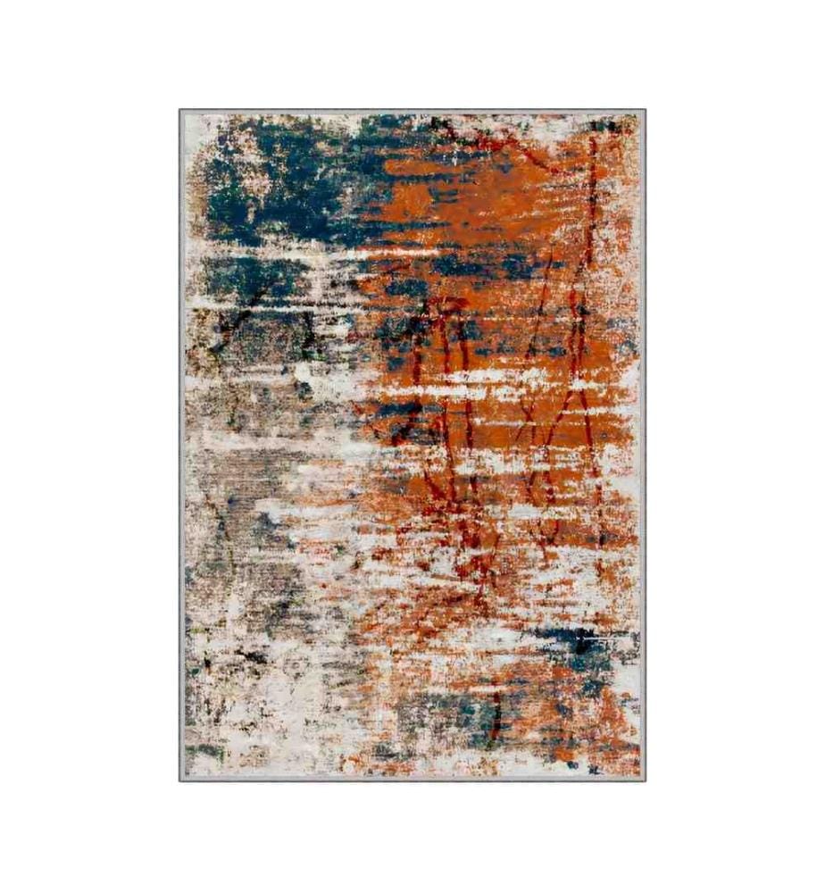 Tappeto, Arancione, Rosso, Blu, Crema, Beige, 100% poliestere, 120 x 180 cm