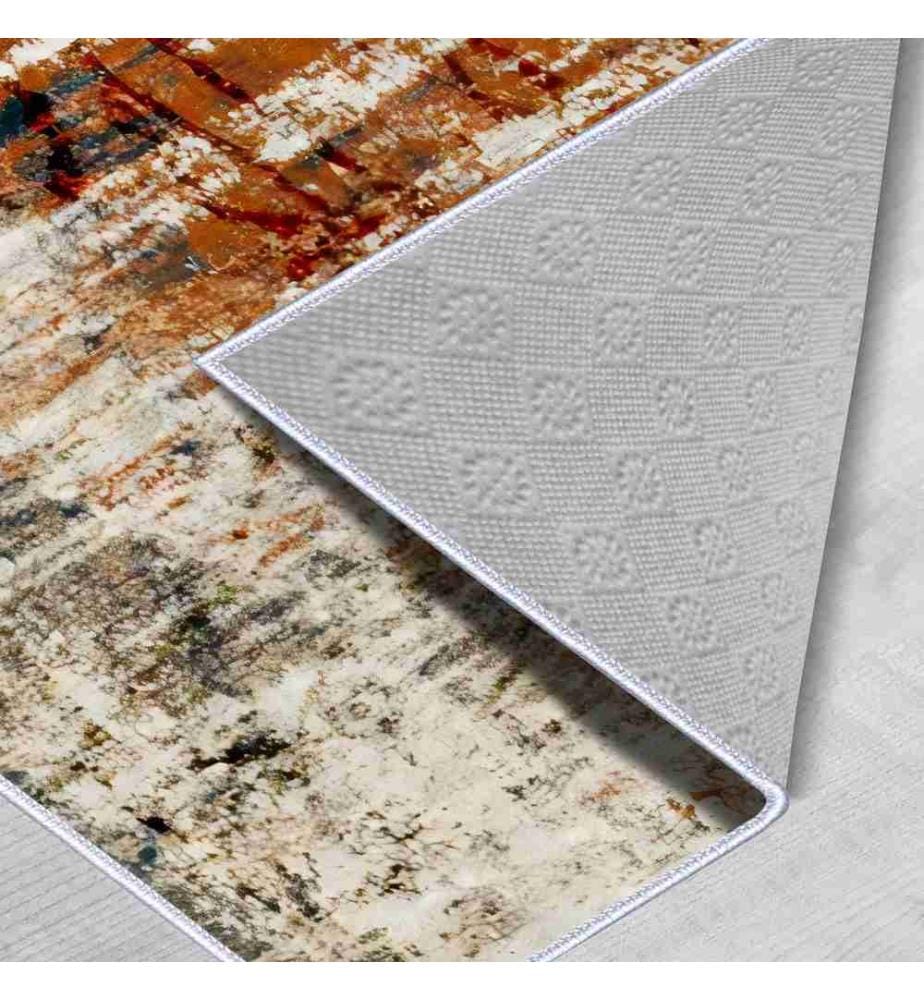 Tappeto, Arancione, Rosso, Blu, Crema, Beige, 100% poliestere, 120 x 180 cm
