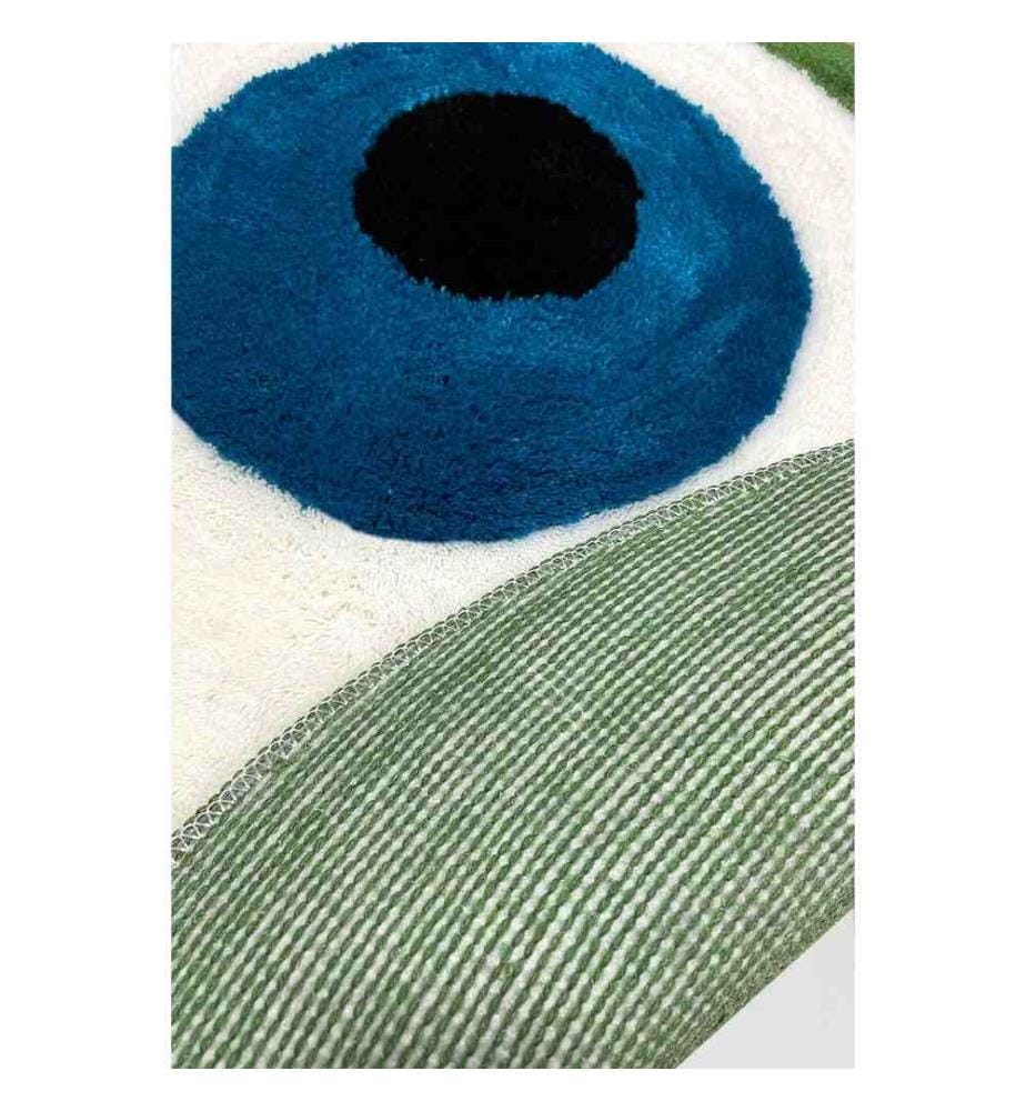 Acrylic Bathmat, Green, White, Blue, Black, 100% Acrylic, Handmade
