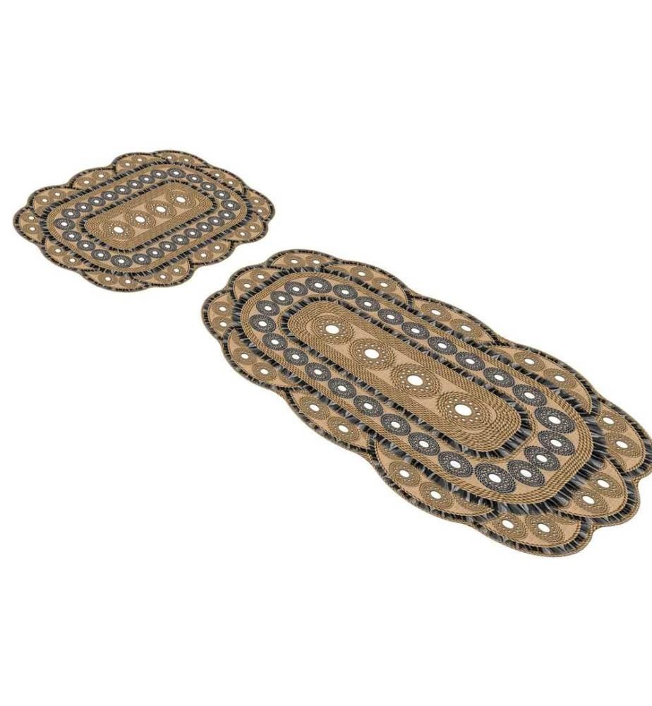 Ensemble de tapis de bain, 2 pièces, marron, 100% polyester
