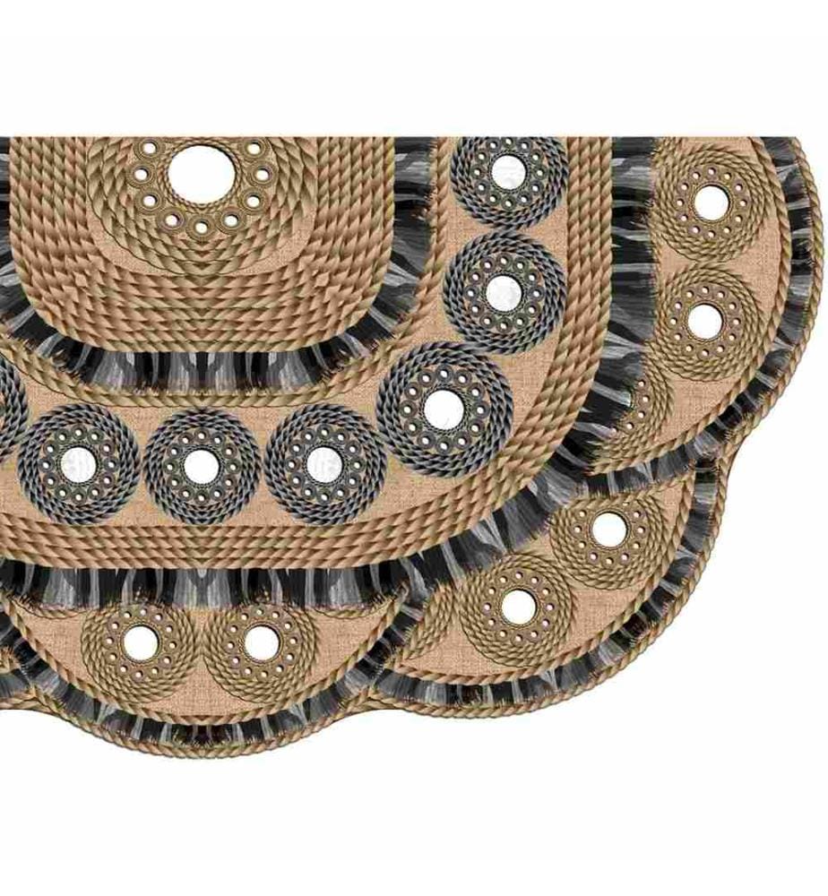 Ensemble de tapis de bain, 2 pièces, marron, 100% polyester