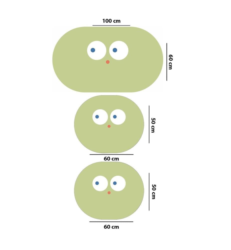Ensemble de tapis de bain, 3 pièces, 100 % polyester, vert