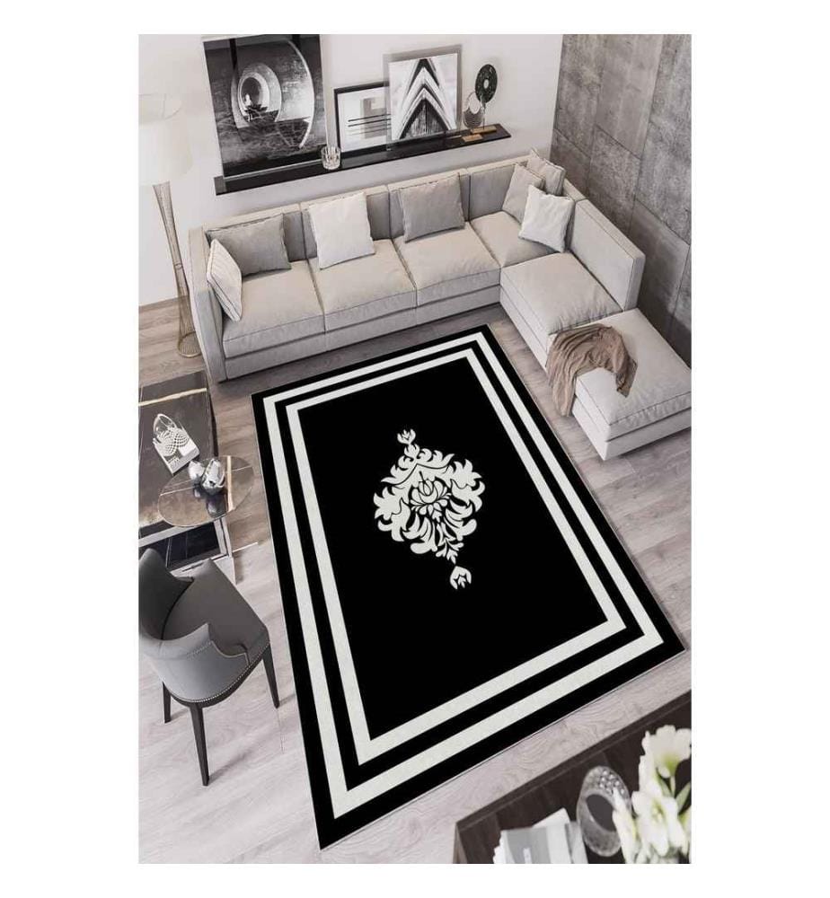 Flurteppich, Schwarz, 100% Polyester, 80 x 150 cm