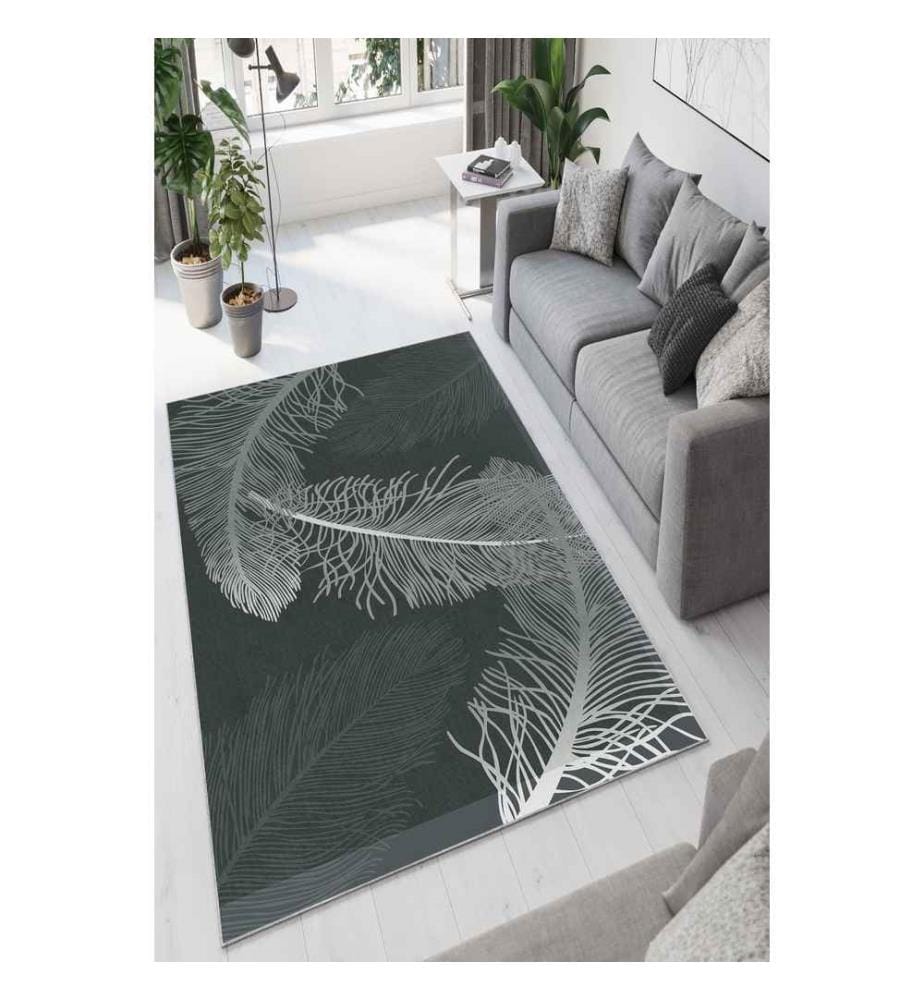 Flurteppich, Grau, 100% Polyester, 100 x 200 cm