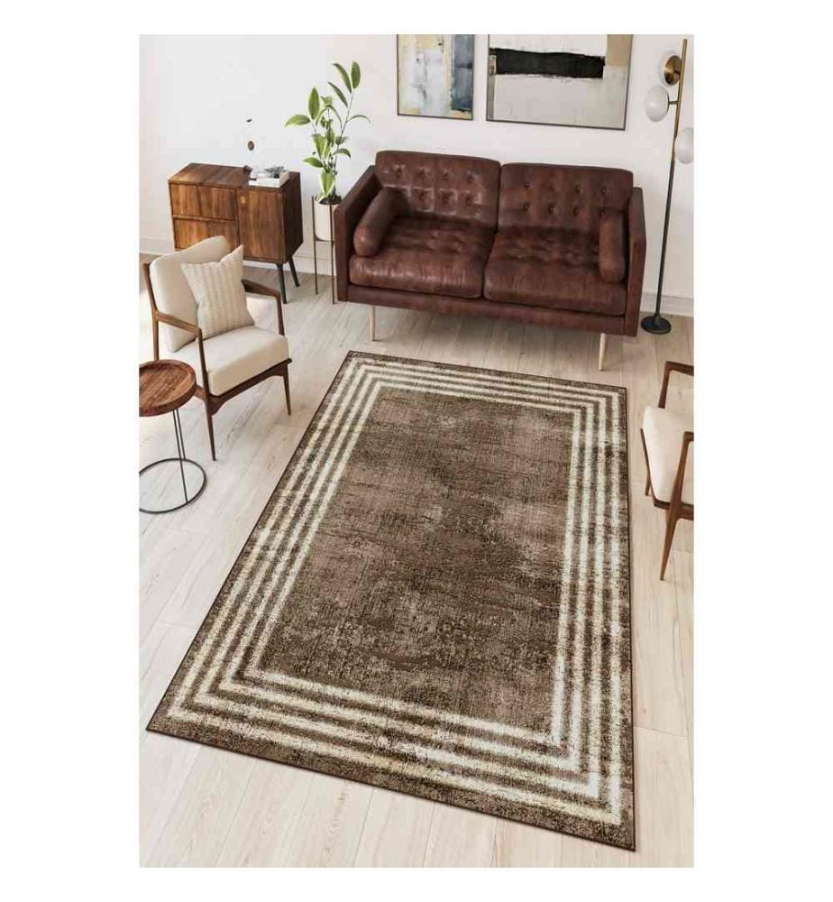 Tapis de salle, brun, 100% polyester, 80 x 150 cm