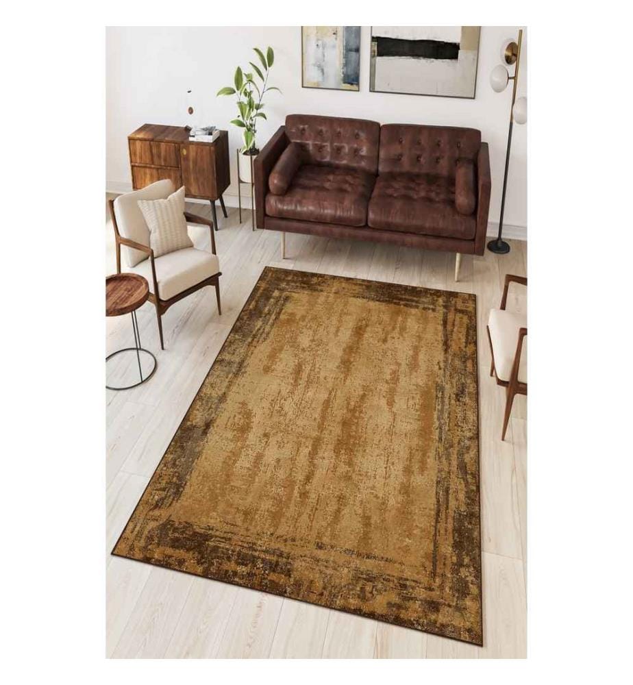 Tapis de salle, brun, 100% polyester, 100 x 200 cm