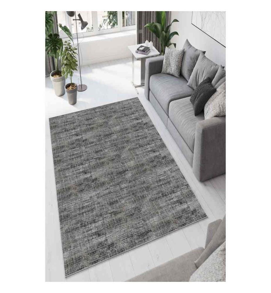 Tapis de salle, gris, 100% polyester, 80 x 150 cm