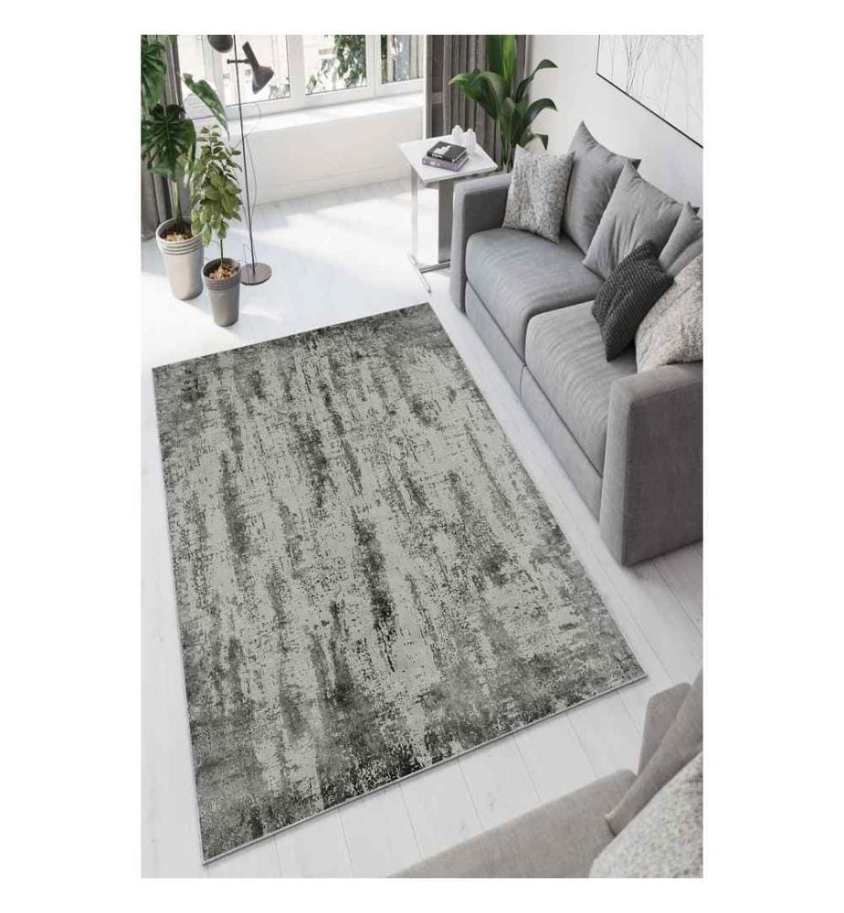 Tapis de salle, gris, 100% polyester, 100 x 150 cm