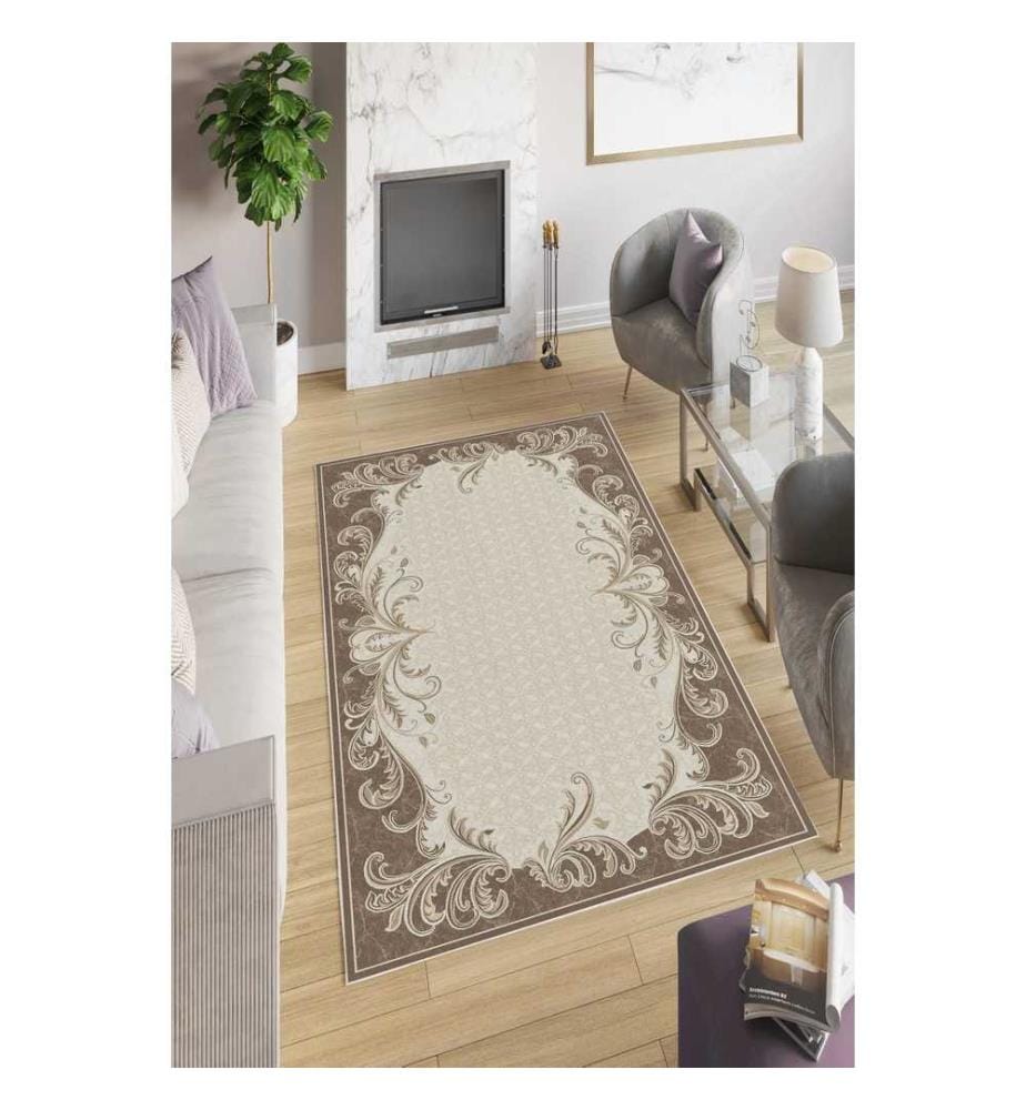 Tapis de salle, crème, 100% polyester, 80 x 150 cm