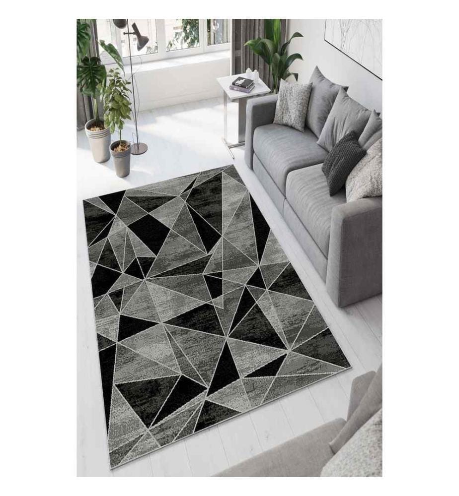 Tapis de salle, gris, 100% polyester, 80 x 150 cm