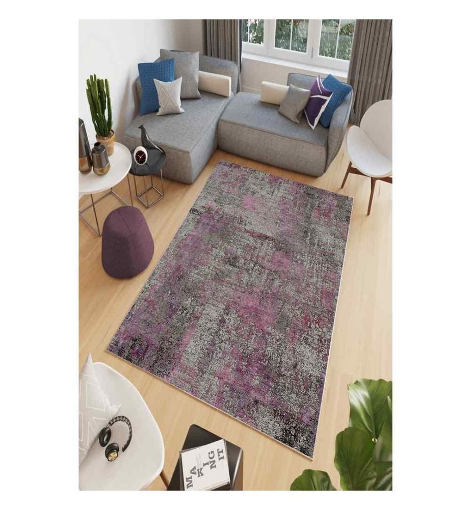 Tapis de salle, gris, 100% polyester, 100 x 150 cm